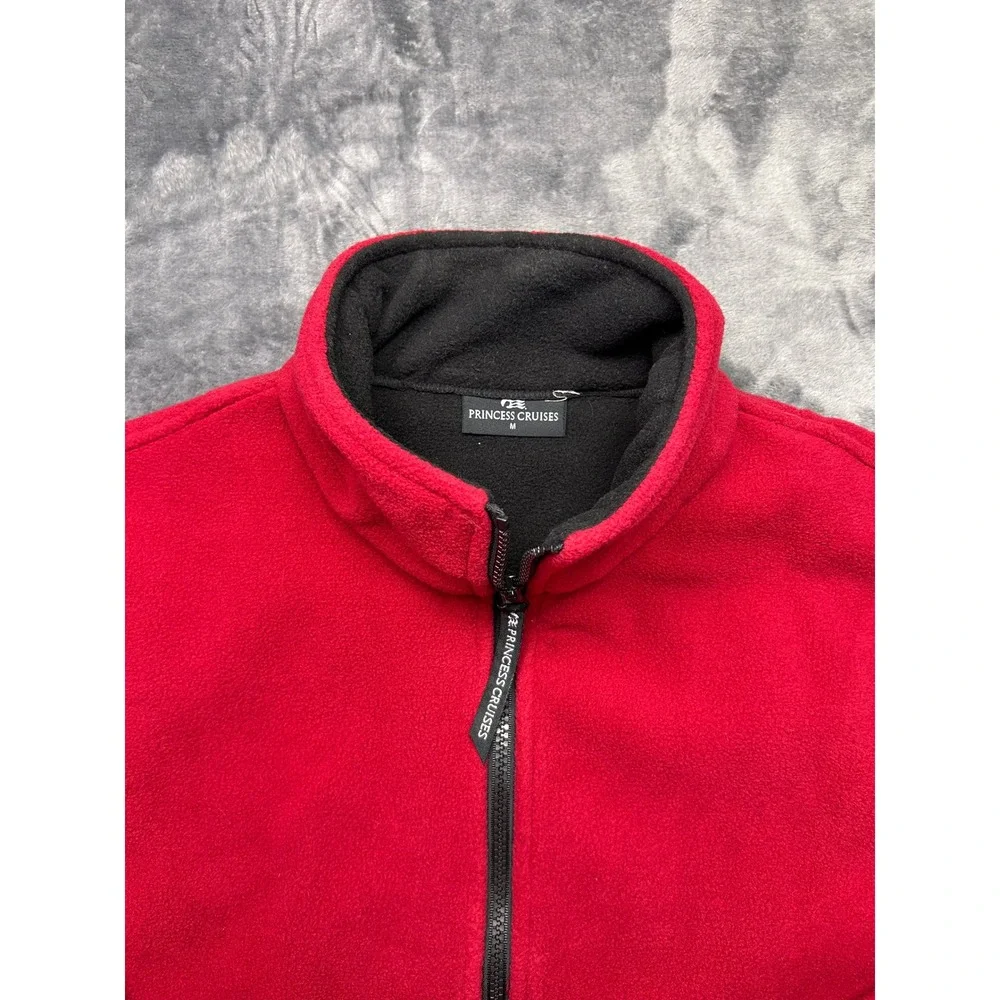 Princess Cruises‎ South America Fleece Jacket Red Full Zip Penguin Embroidered M